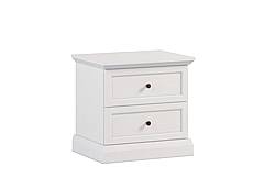 Bílý noční stolek LUCIE SN2 se šuplíky