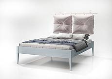 Buková postel MAROKO TA1 120x200 se závěsným čelem šedomodrá