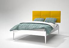 Buková postel MAROKO TA2 120x200 cm s čalouněným čelem bílá