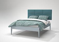 Buková postel MAROKO TA2 160x200 cm s čalouněným čelem šedomodrá