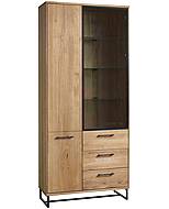 Dubová vitrína LEVANO 10 dub přírodní