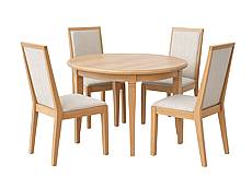 Dubový jídelní set OSLO s kulatým stolem