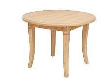 Dubový kulatý stůl JARO 130 - 180 cm rozkládací lakovaný