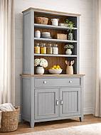 Kredenc LEVANCE SLIM R4P z masivu šedomodrá