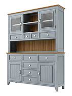 Kredenc LEVANDE AIR R1P z masivu šedomodrý