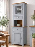 Kredenc LEVANDE SLIM R3P z masivu šedomodrá