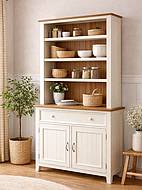 Kredenc LEVANDE SLIM R4P z masivu krémová