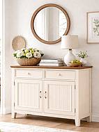 Provensálská komoda LEVANDE K4P SLIM z masivu krémová