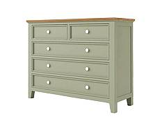 Provensálská komoda LEVANDE K8P5S z masivu: olivová