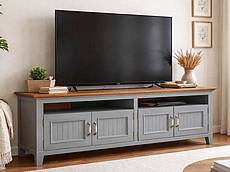 TV stolek LEVANDE AIR K5P s dubovou deskou: šedomodrá